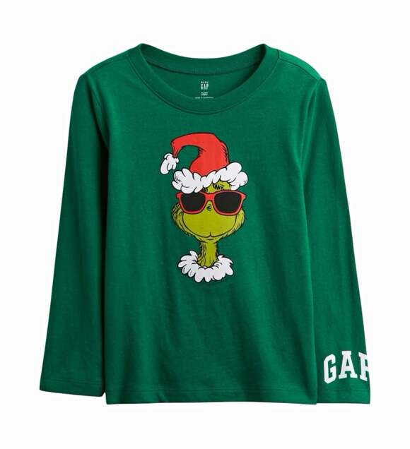 GAP Other - GAP Toddler Grinch Christmas Graphic T-Shirt 4T Green Long Sleeve Crew Neck